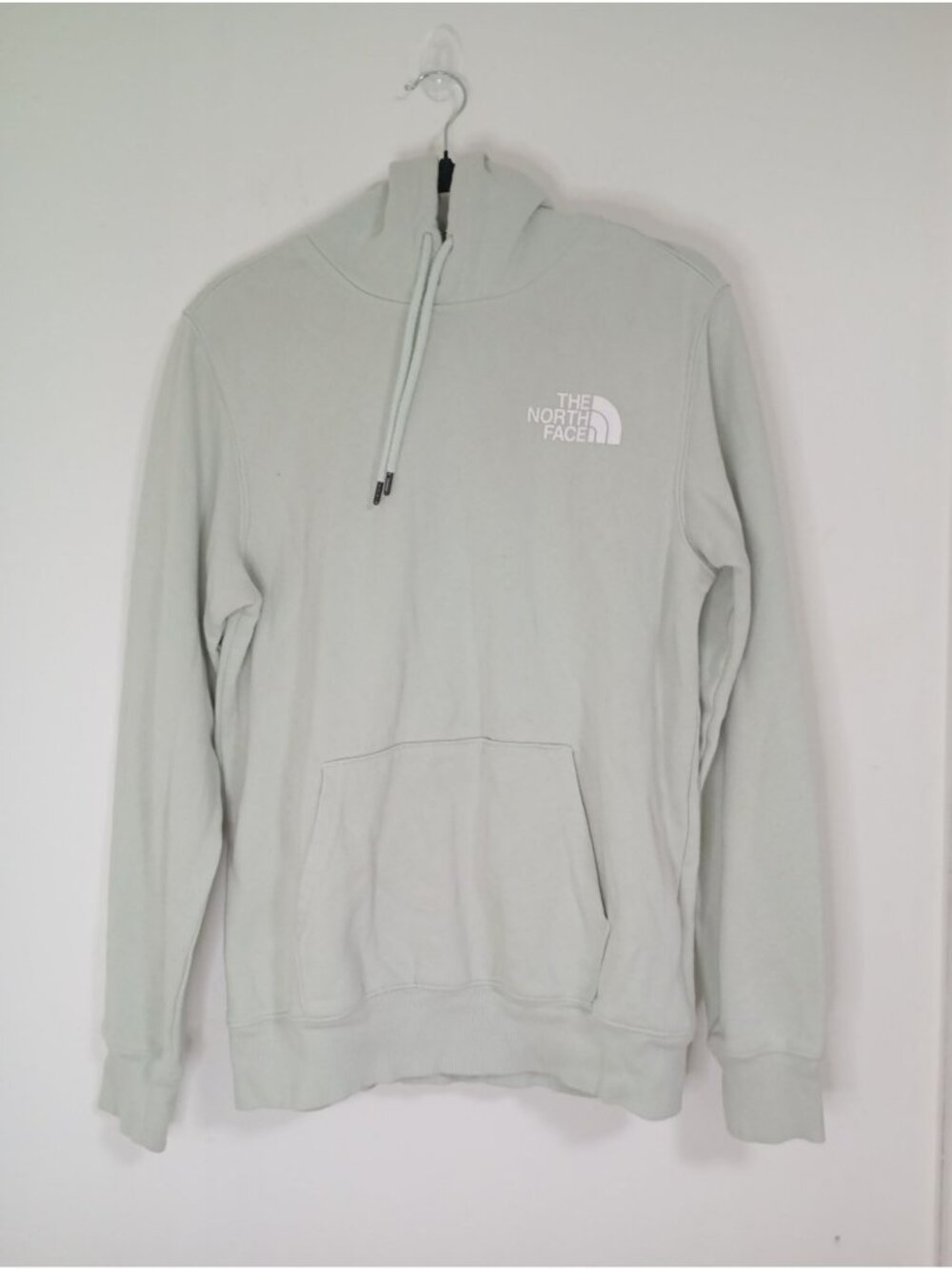 The North Face Mens Light Green Pullover Hoodie Size S Cotton Blend